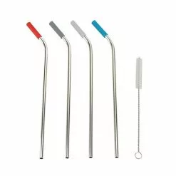 Food Network™ 5-pc. Stainless Steel Reusable Straw & Cleaning Brush Set