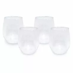 Food Network™ 4-pc. Clear Textured Acrylic Stemless Wine Glass Set