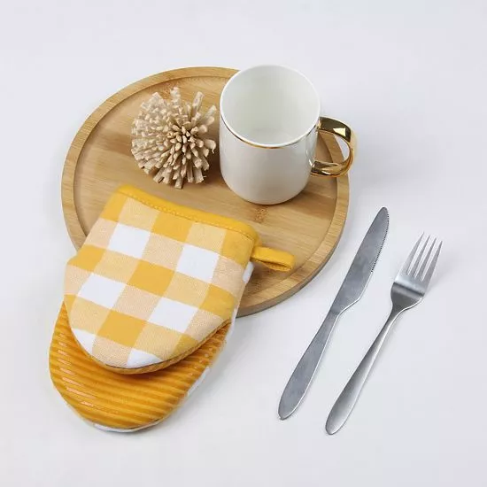 Food Network™ Turmeric Buffalo Check Mini Oven Mitt - Image 2