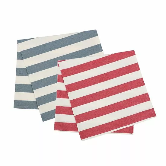 Food Network™ Red & Blue Stripe Flour Sack Kitchen Towel 2-pk.