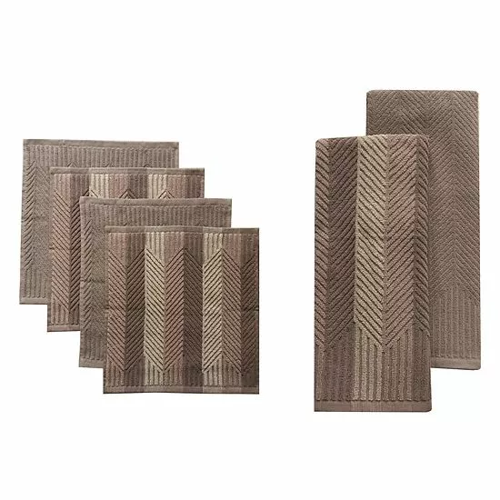 Food Network™ Striped Kitchen Towel & Dishcloth Multi-Pack Aqua - Image 3